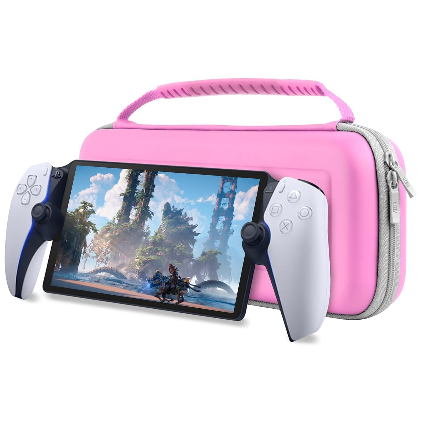 Carry Case Designed for Playstation Portal Remote Player for PS5 Console Holds Accessories, Travel and Storage Protection for Headset Charger and More WHITE/BLACK - Easy Clean Case Gift Box Edition