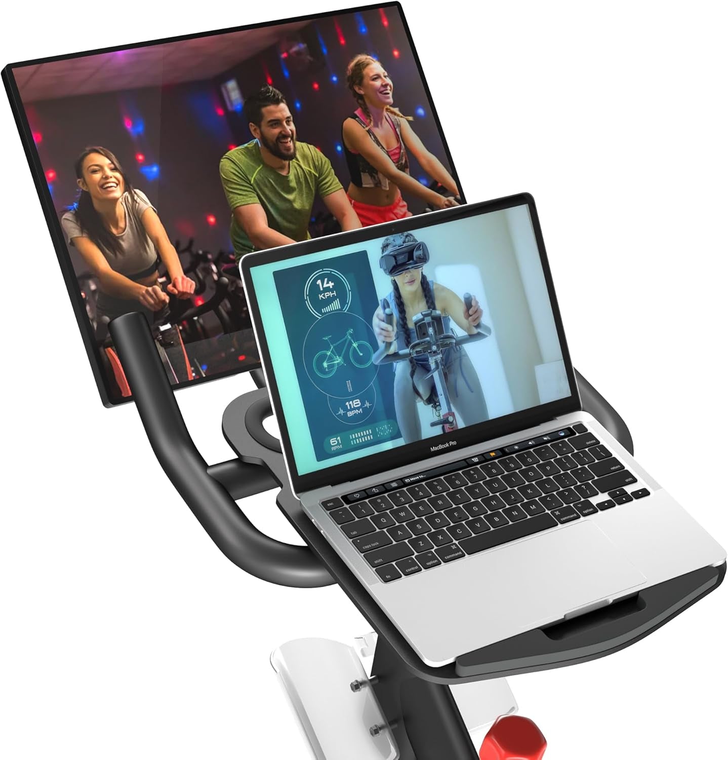 All-New Laptop Tray for Peloton Bike, Upgraded Desk Tray Holder Attachment for Tablets & Laptops or Phones with Anti-Scratch Silicone Layer, Accessories for Peloton (Not for Peloton Bike+)