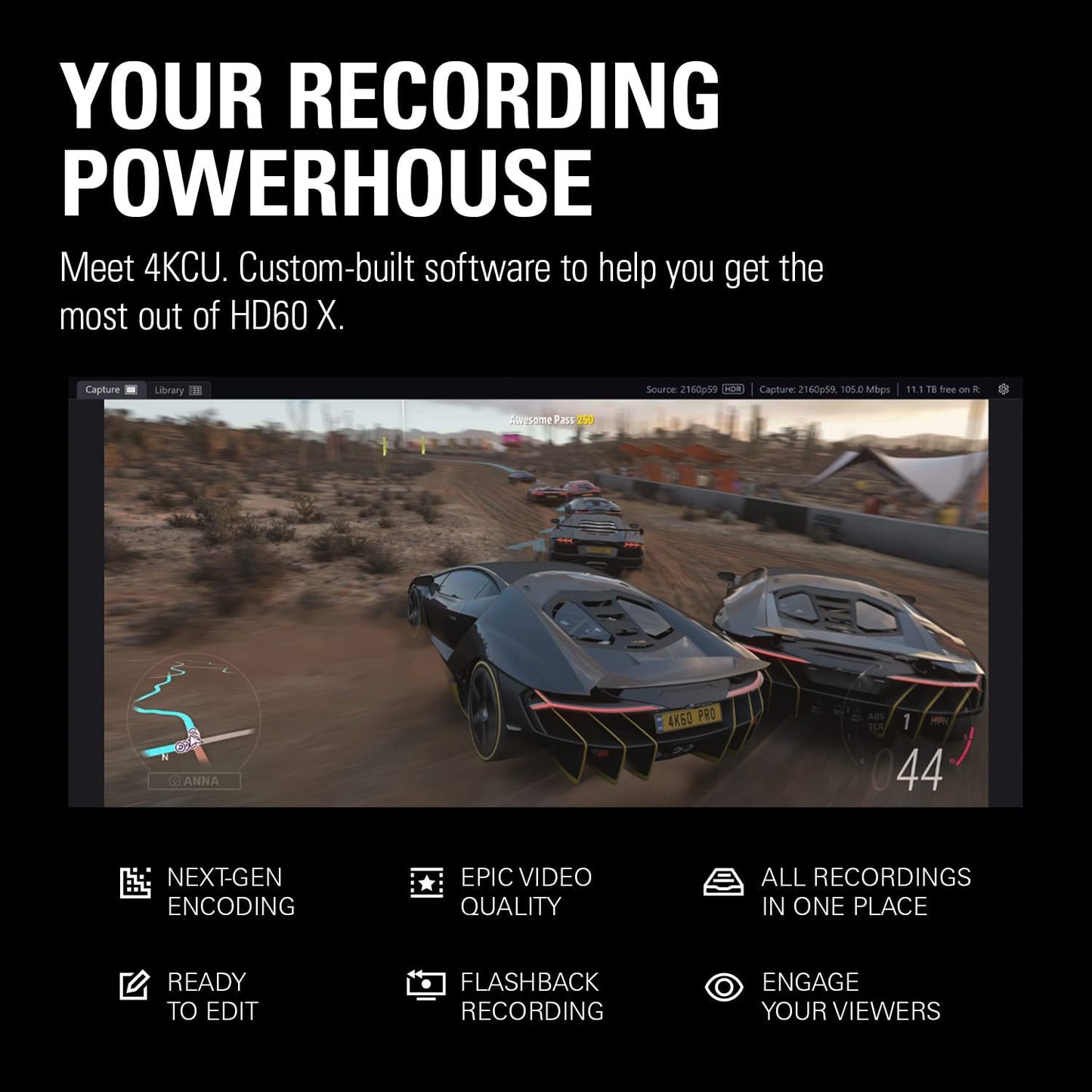 HD60 X - Stream and Record in 1080P60 HDR10 or 4K30 with Ultra-Low Latency on PS5, Ps4/Pro, Xbox Series X/S, Xbox One X/S, in OBS and More, Works with PC and Mac