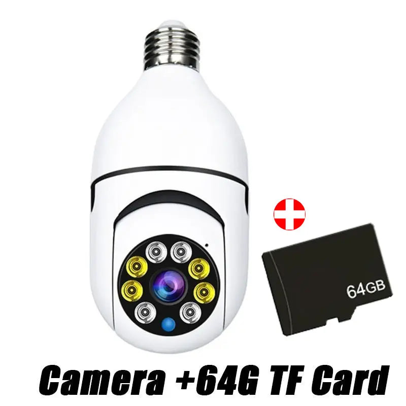 Wireless Light Bulb Security Camera, 5G&2.4Ghz Wifi, 3MP HD, Infrared Night Vision, Pan/Tilt, 2-Way Audio, Human Detection, Alexa Compatible, Micro SD, Time-Limited Offer, Back to School Gifts