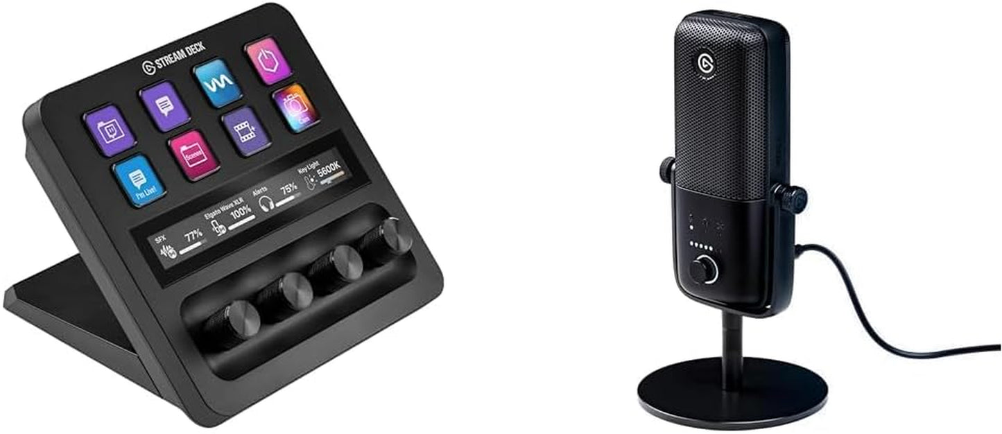 Stream Deck +, Audio Mixer, Production Console and Studio Controller for Content Creators, Streaming, Gaming, with Customizable Touch Strip Dials and LCD Keys, Works with Mac and PC