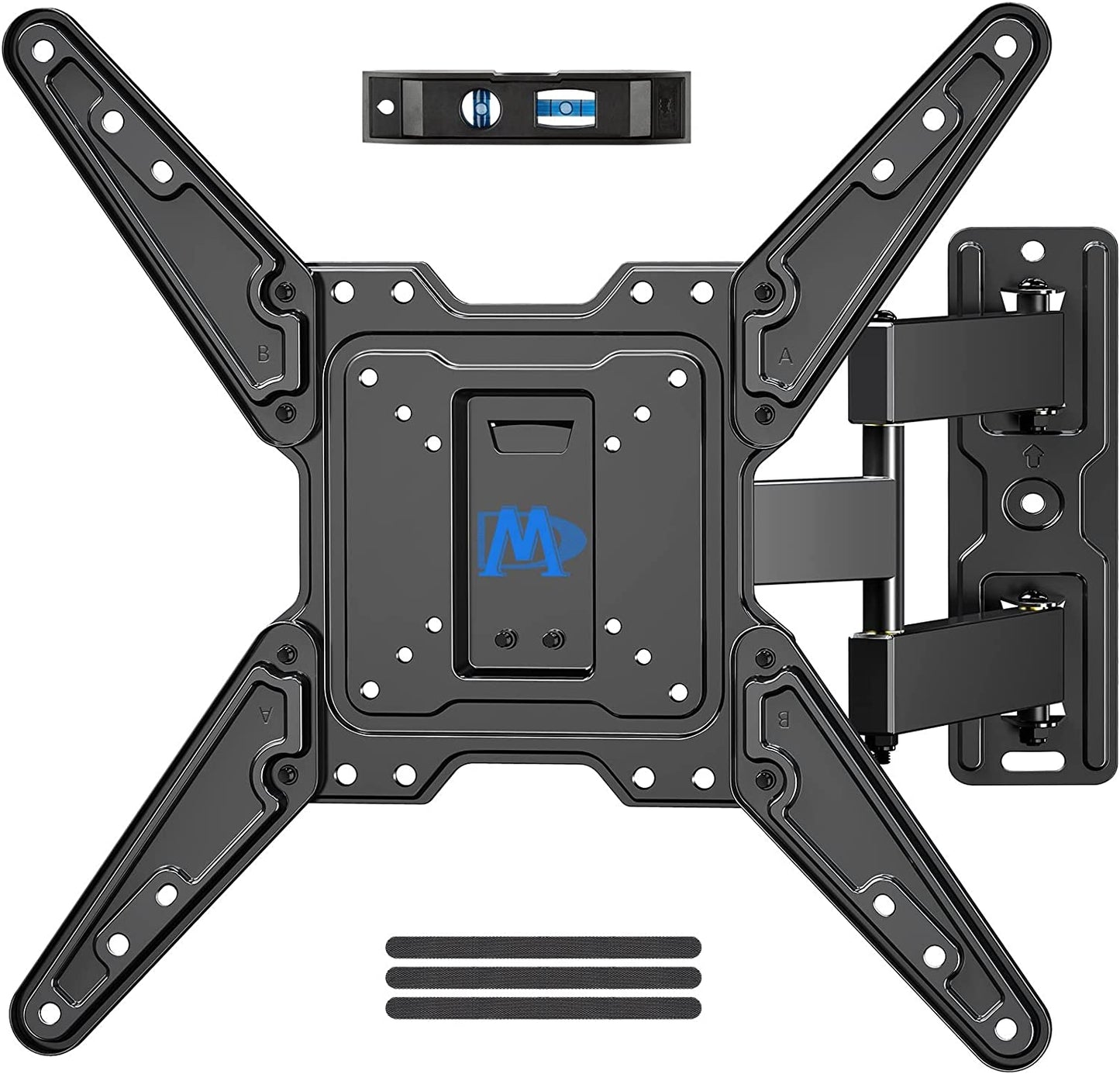 UL Listed TV Wall Mount for Most 26-55 Inch Tvs, Full Motion TV Mount with Perfect Center Design, Articulating Wall Mount TV Bracket Swivel and Tilt, Max VESA 400X400Mm, up to 77LBS