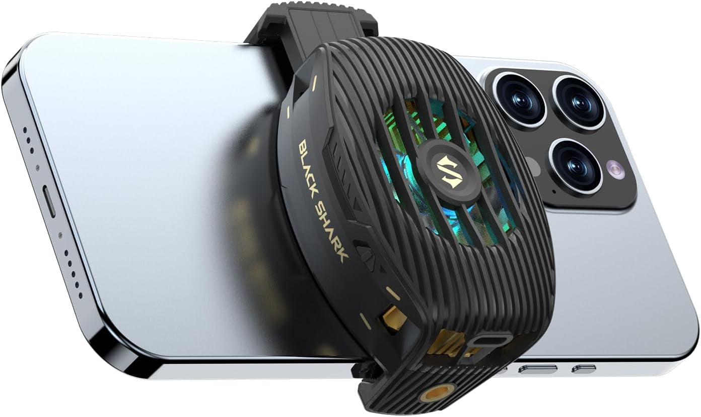 Cell Phone Cooler for Gaming Funcooler 4 Pro, 27W Mobile Phone Cooling Fan with Sleep Timer/Fan Speed Settings for 2.59-3.46 Inches Iphone/Android Heatsink, Cellphone Radiator RGB Light