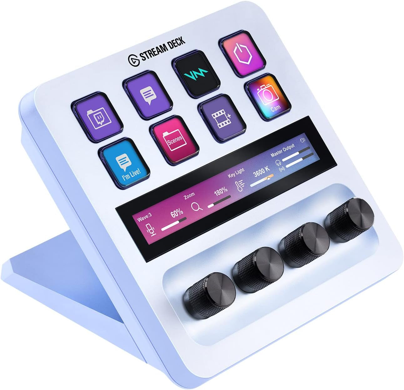 Stream Deck +, Audio Mixer, Production Console and Studio Controller for Content Creators, Streaming, Gaming, with Customizable Touch Strip Dials and LCD Keys, Works with Mac and PC