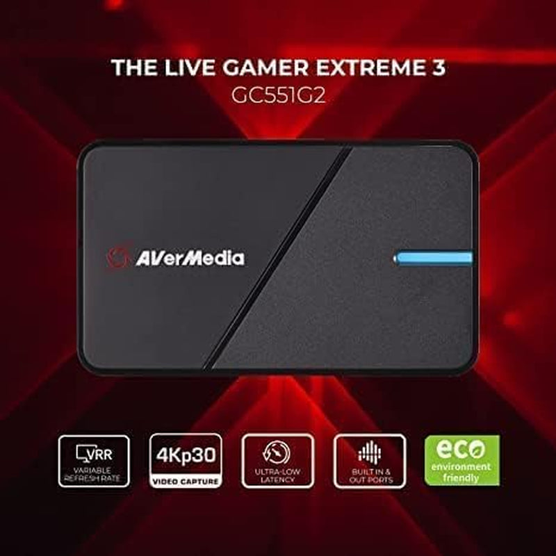 HDMI Capture Card- Gaming, Video Streaming, 4K Capture Card for PS5, Xbox Series X/S, Xbox One, PS4, Switch, Windows 11 / Mac Os12, HDR & VRR Support - GC551G2 Live Gamer Extreme 3 White
