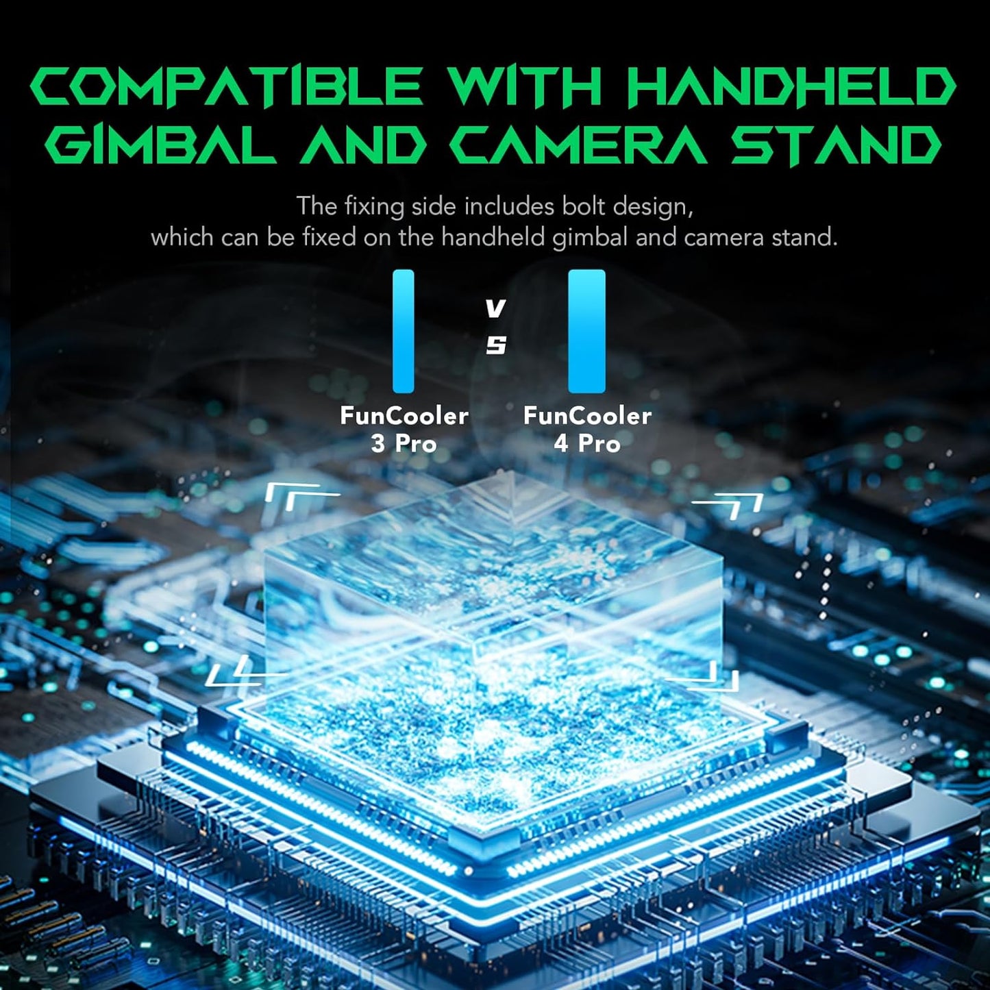 Cell Phone Cooler for Gaming Funcooler 4 Pro, 27W Mobile Phone Cooling Fan with Sleep Timer/Fan Speed Settings for 2.59-3.46 Inches Iphone/Android Heatsink, Cellphone Radiator RGB Light