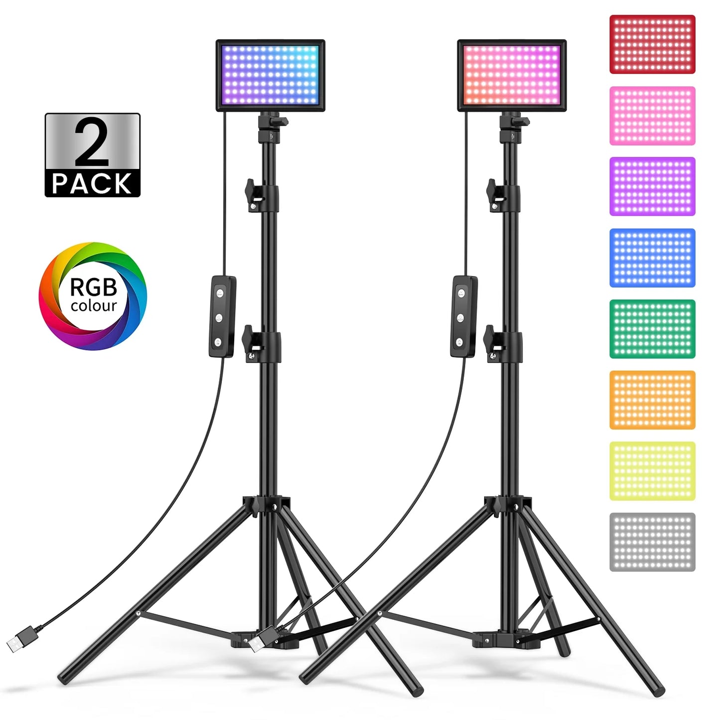 13" RGB Selfie Ring Light W/ Tripod Stand & Phone Holder 26 Modes 10 Brightness Level 120 LED Bulbs Dimmable Selfie Ringlight for Live Stream Makeup Youtube Video Photography Shooting
