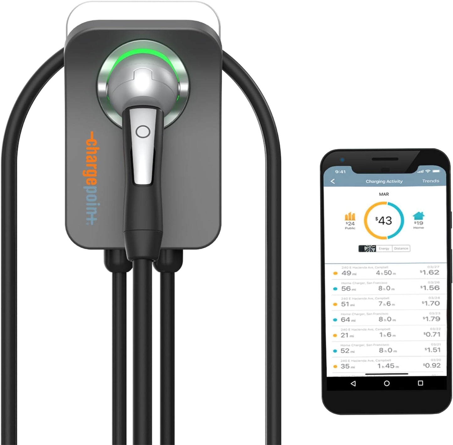 Home Flex Level 2 EV Charger J1772, Nema 6-50 Outlet 240V EV Station, Electric Vehicle Charging Equipment Compatible with All EV Models