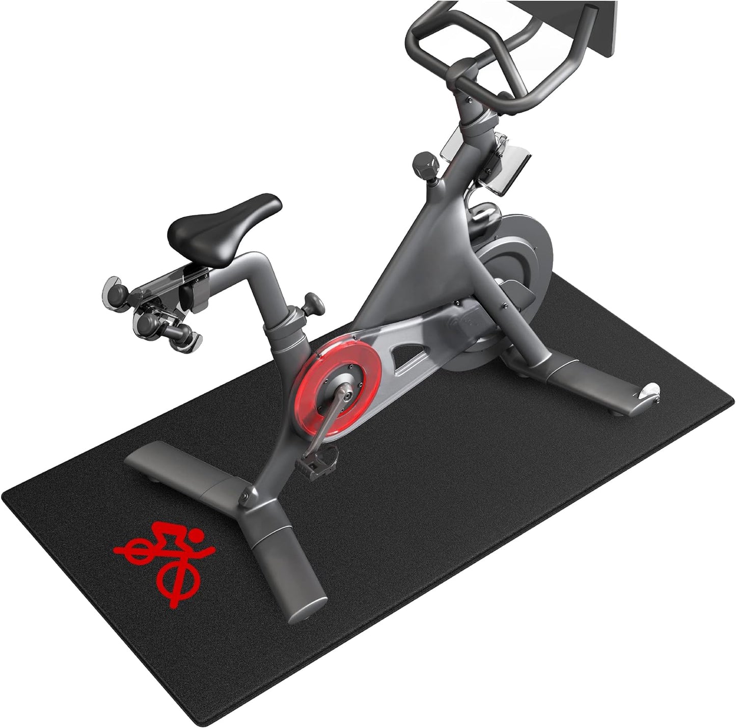 Bike Trainer Mat Compatible with Peloton Bike, for Treadmill & Row, THK 6Mm, under Mat Protect Hardwood Floor Carpet, Trainer Accessory for Indoor Stationary Exercise Bike