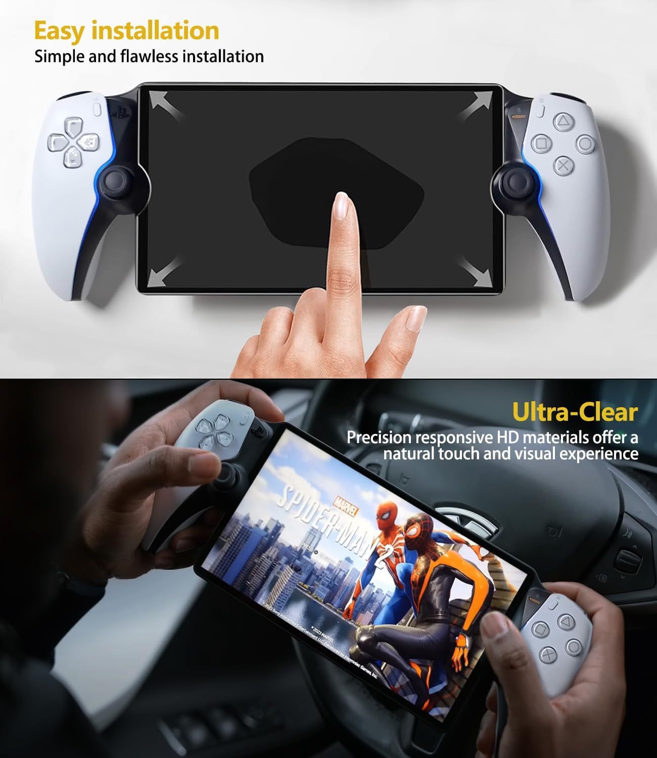 2 Pack Tempered Glass Screen Protector for Playstation Portal Remote Player - Transparent HD Clear, Anti-Scratch, Easy Installation Kit for Playstation Portal Screen Protector