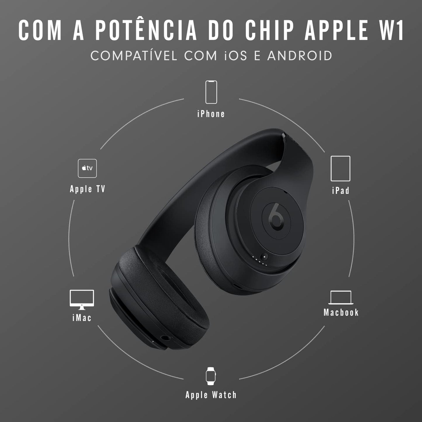 Studio3 Wireless Noise Cancelling Over-Ear Headphones - Apple W1 Headphone Chip, Class 1 Bluetooth, 22 Hours of Listening Time, Built-In Microphone - Matte Black