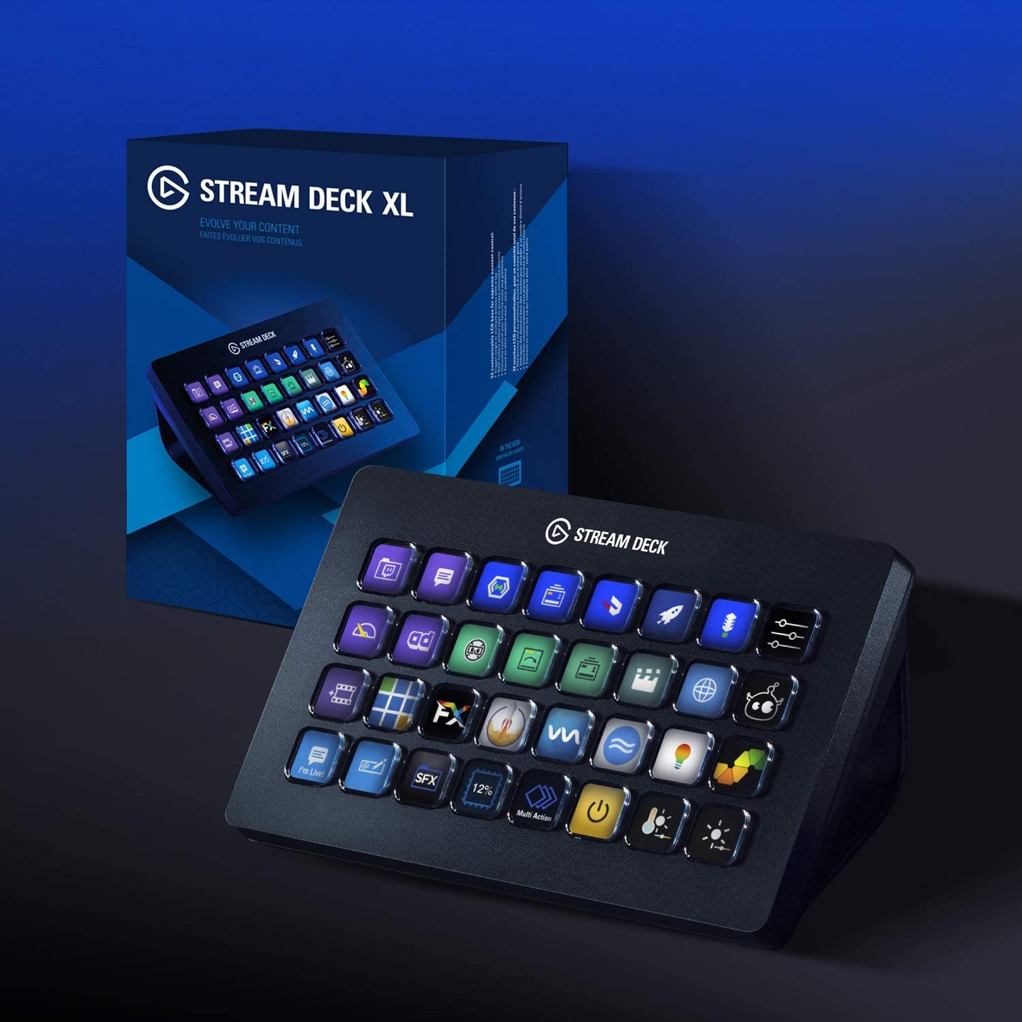 Stream Deck XL – Advanced Studio Controller, 32 Macro Keys, Trigger Actions in Apps and Software like OBS, Twitch, Youtube and More, Works with Mac and PC
