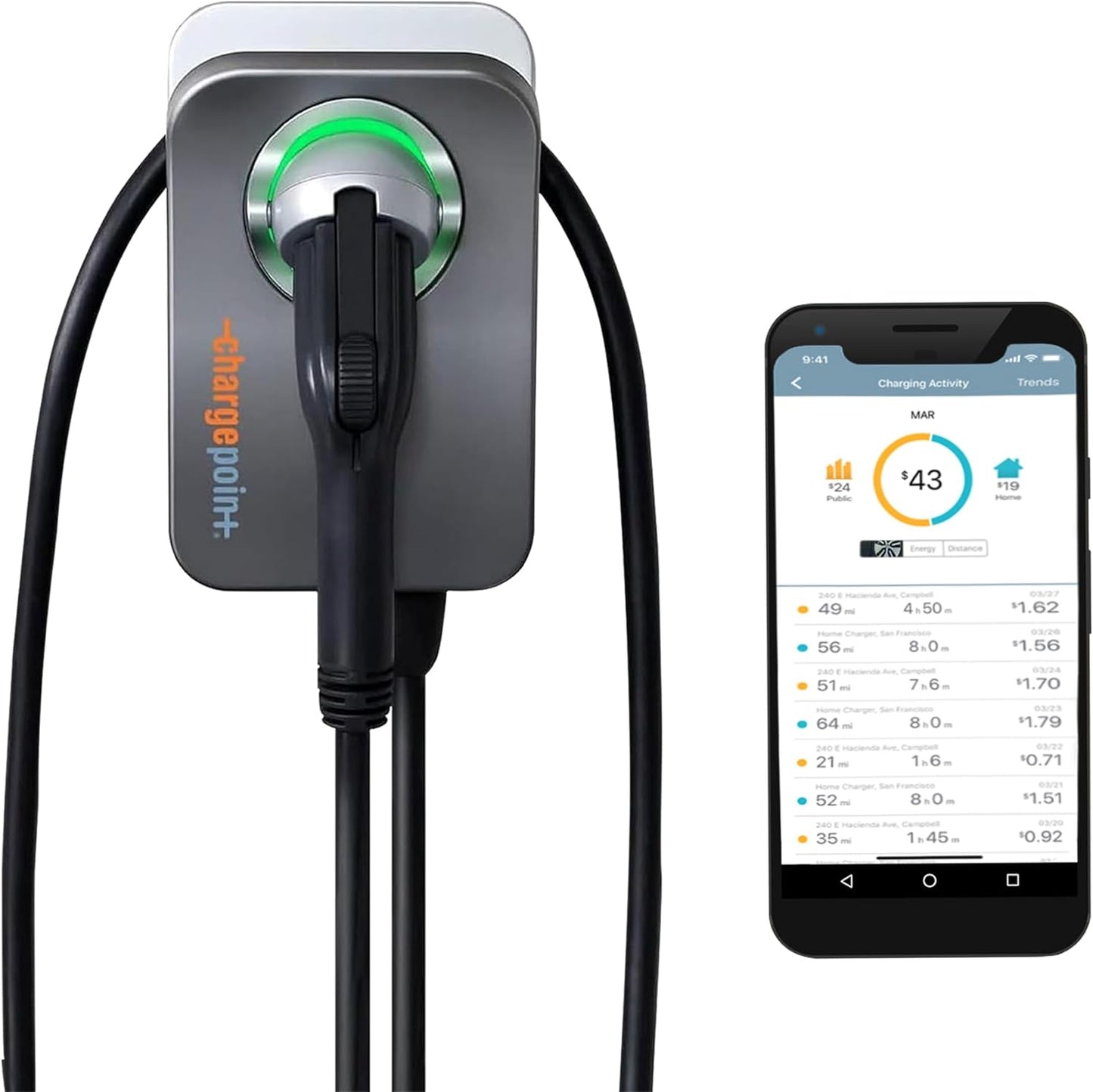 Home Flex Level 2 EV Charger J1772, Nema 6-50 Outlet 240V EV Station, Electric Vehicle Charging Equipment Compatible with All EV Models