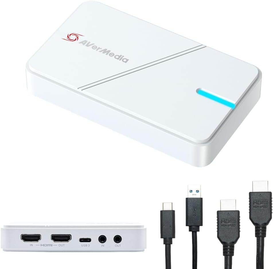 HDMI Capture Card- Gaming, Video Streaming, 4K Capture Card for PS5, Xbox Series X/S, Xbox One, PS4, Switch, Windows 11 / Mac Os12, HDR & VRR Support - GC551G2 Live Gamer Extreme 3 White