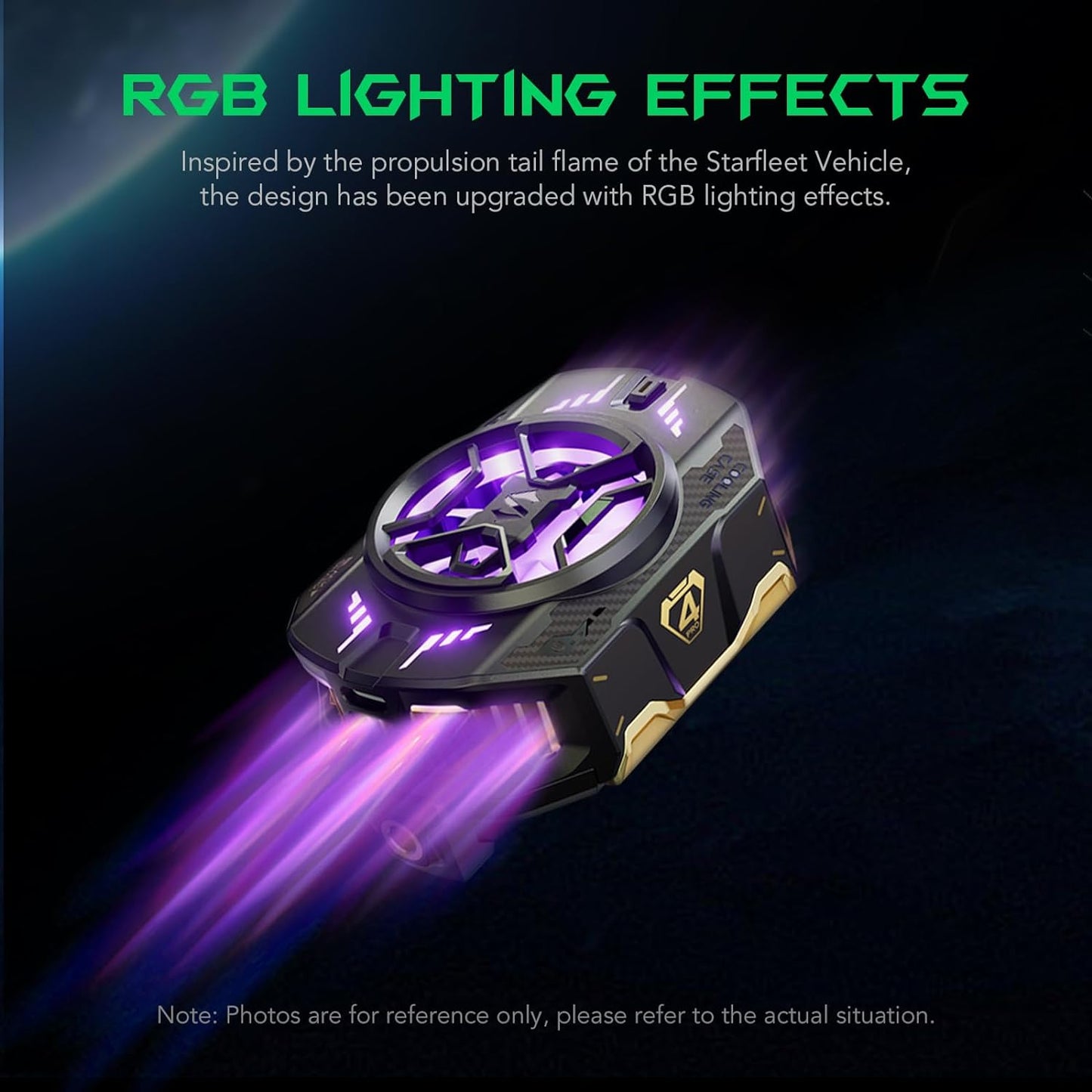 Cell Phone Cooler for Gaming Funcooler 4 Pro, 27W Mobile Phone Cooling Fan with Sleep Timer/Fan Speed Settings for 2.59-3.46 Inches Iphone/Android Heatsink, Cellphone Radiator RGB Light