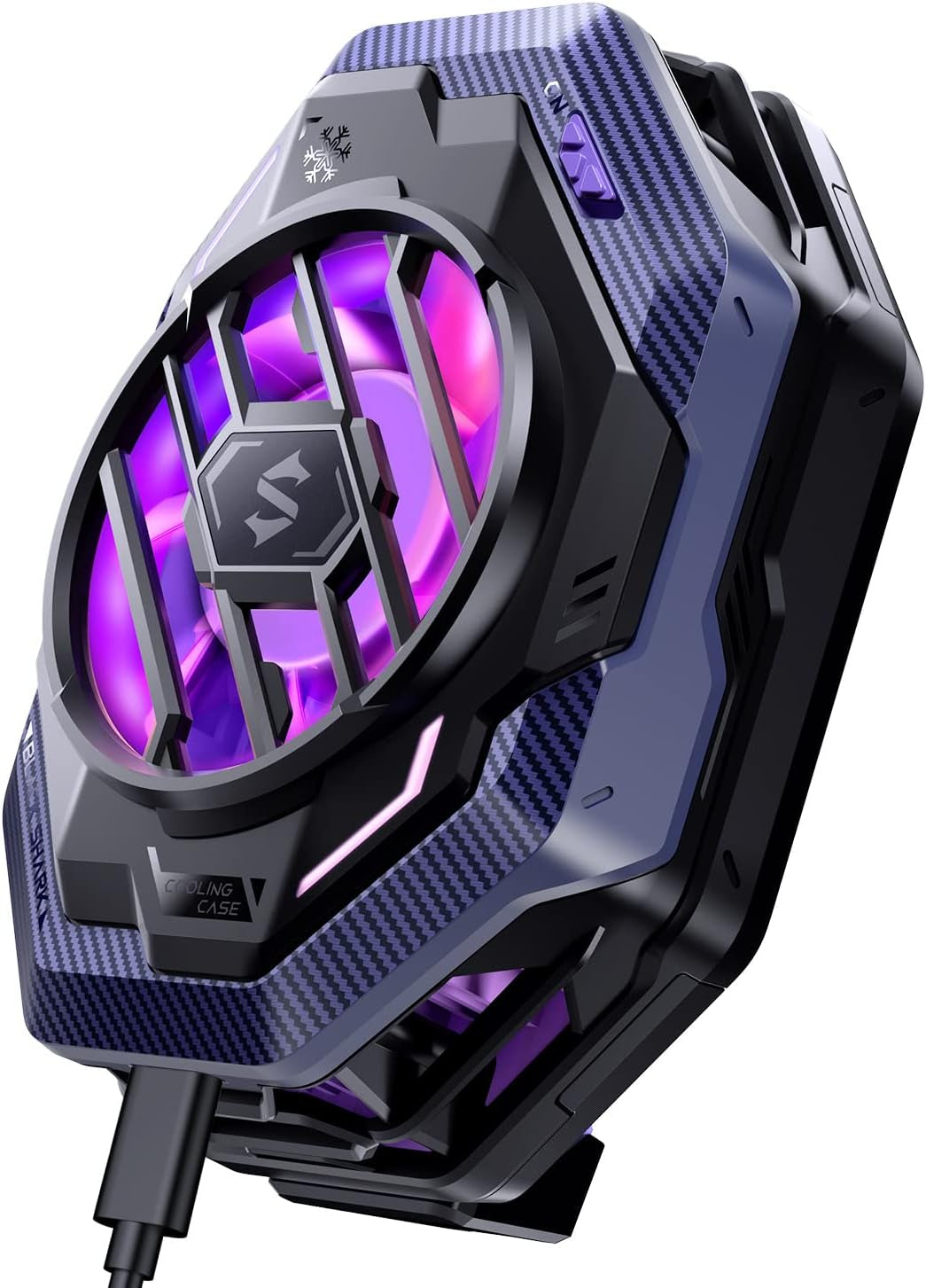 Cell Phone Cooler for Gaming Funcooler 4 Pro, 27W Mobile Phone Cooling Fan with Sleep Timer/Fan Speed Settings for 2.59-3.46 Inches Iphone/Android Heatsink, Cellphone Radiator RGB Light