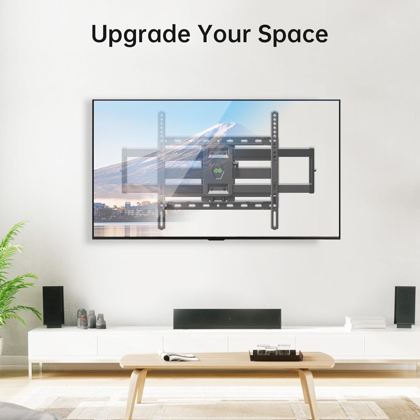 Full Motion TV Wall Mount for Most 47-84 Inch Flat Screen/Led/4K TV, TV Mount Bracket Dual Swivel Articulating Tilt 6 Arms, Max VESA 600X400Mm, Holds up to 132Lbs, Fits 8” 12” 16" Wood Studs