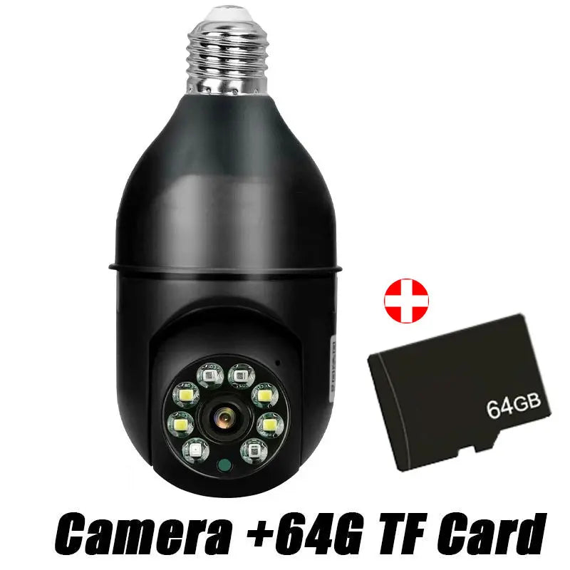 Wireless Light Bulb Security Camera, 5G&2.4Ghz Wifi, 3MP HD, Infrared Night Vision, Pan/Tilt, 2-Way Audio, Human Detection, Alexa Compatible, Micro SD, Time-Limited Offer, Back to School Gifts