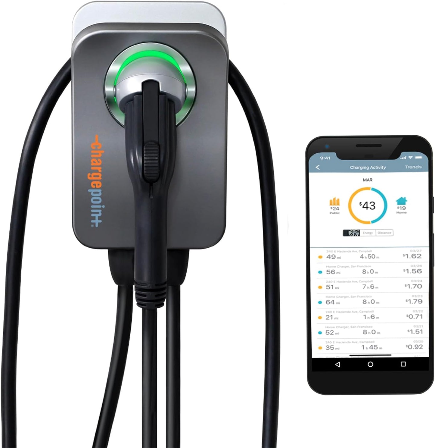 Home Flex Level 2 EV Charger J1772, Nema 6-50 Outlet 240V EV Station, Electric Vehicle Charging Equipment Compatible with All EV Models