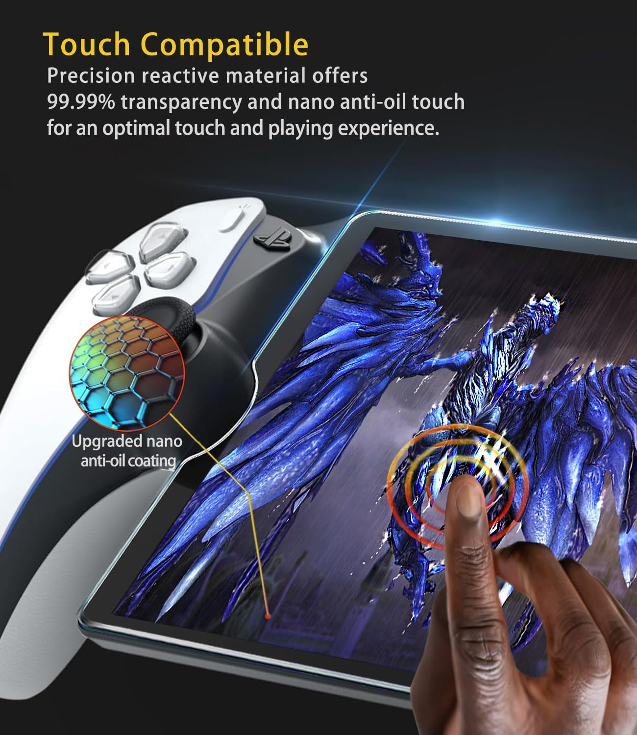 2 Pack Tempered Glass Screen Protector for Playstation Portal Remote Player - Transparent HD Clear, Anti-Scratch, Easy Installation Kit for Playstation Portal Screen Protector