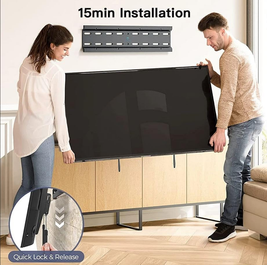 Tilting TV Wall Mount Bracket Low Profile for Most 23-60 Inch LED LCD OLED, Plasma Flat Screen Tvs with VESA 400X400Mm Weight up to 115Lbs, Fits 16" Wood Stud