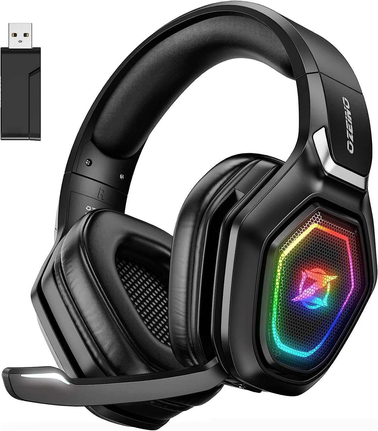 2.4Ghz Wireless Gaming Headset for PC, Ps5, Ps4 - Lossless Audio USB & Type-C Ultra Stable Gaming Headphones with Flip Microphone, 40-Hr Battery Gamer Headset for Switch, Laptop, Mobile, Mac