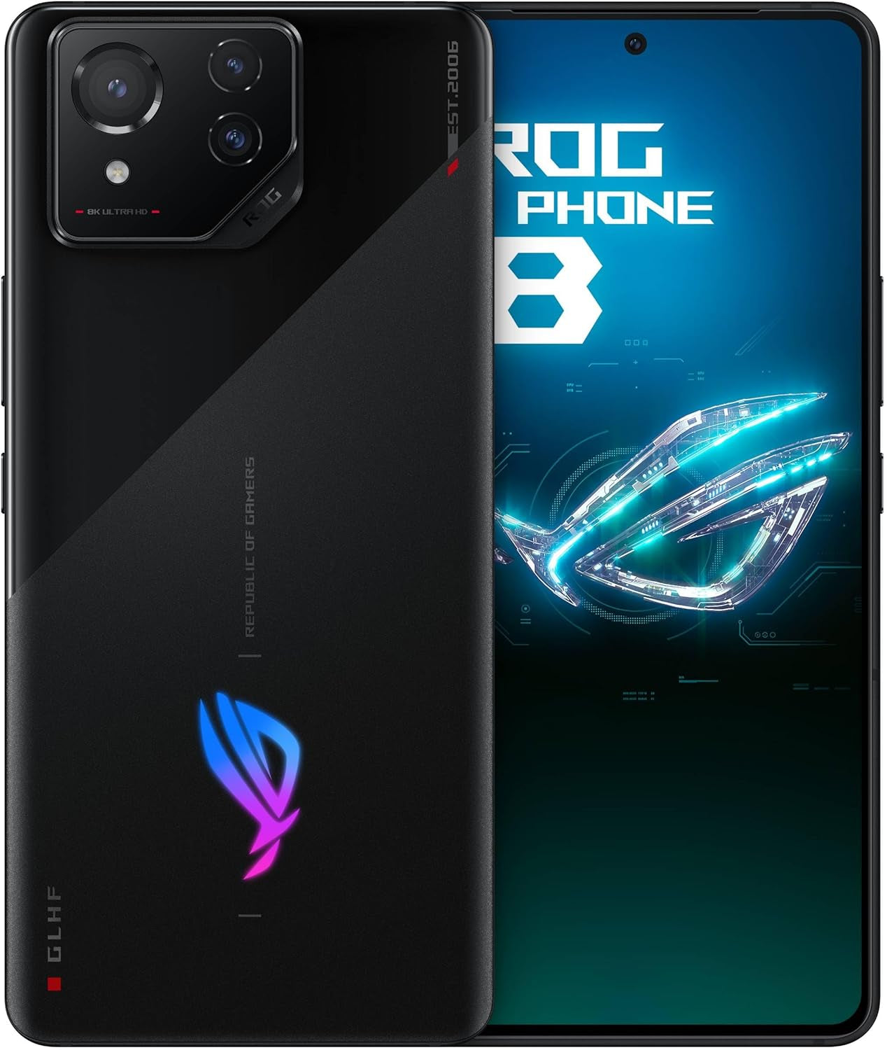 ROG Phone 8 Pro Unlocked Android Phone, US Version, 6.78" 165Hz AMOLED Display, 512GB, 16GB RAM, 5500Mah Battery, 50MP Gimbal Camera, 32MP Front, Snapdragon 8 Gen 3, Dual-Sim, Phantom Black