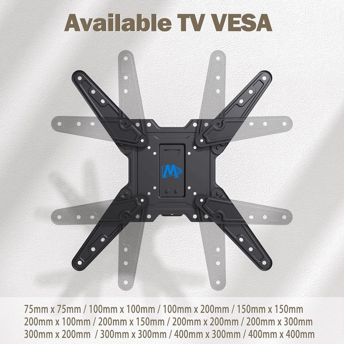 UL Listed TV Wall Mount for Most 26-55 Inch Tvs, Full Motion TV Mount with Perfect Center Design, Articulating Wall Mount TV Bracket Swivel and Tilt, Max VESA 400X400Mm, up to 77LBS