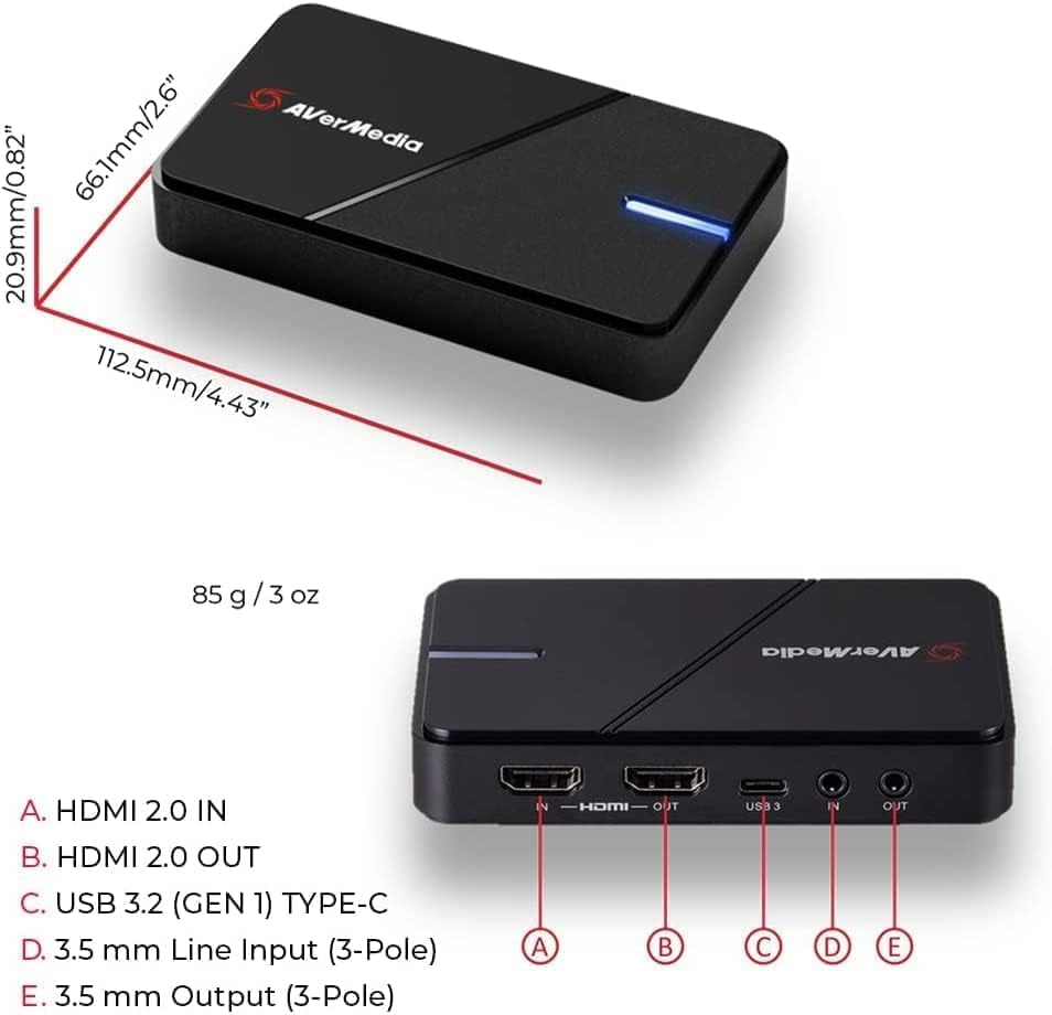 HDMI Capture Card- Gaming, Video Streaming, 4K Capture Card for PS5, Xbox Series X/S, Xbox One, PS4, Switch, Windows 11 / Mac Os12, HDR & VRR Support - GC551G2 Live Gamer Extreme 3 White