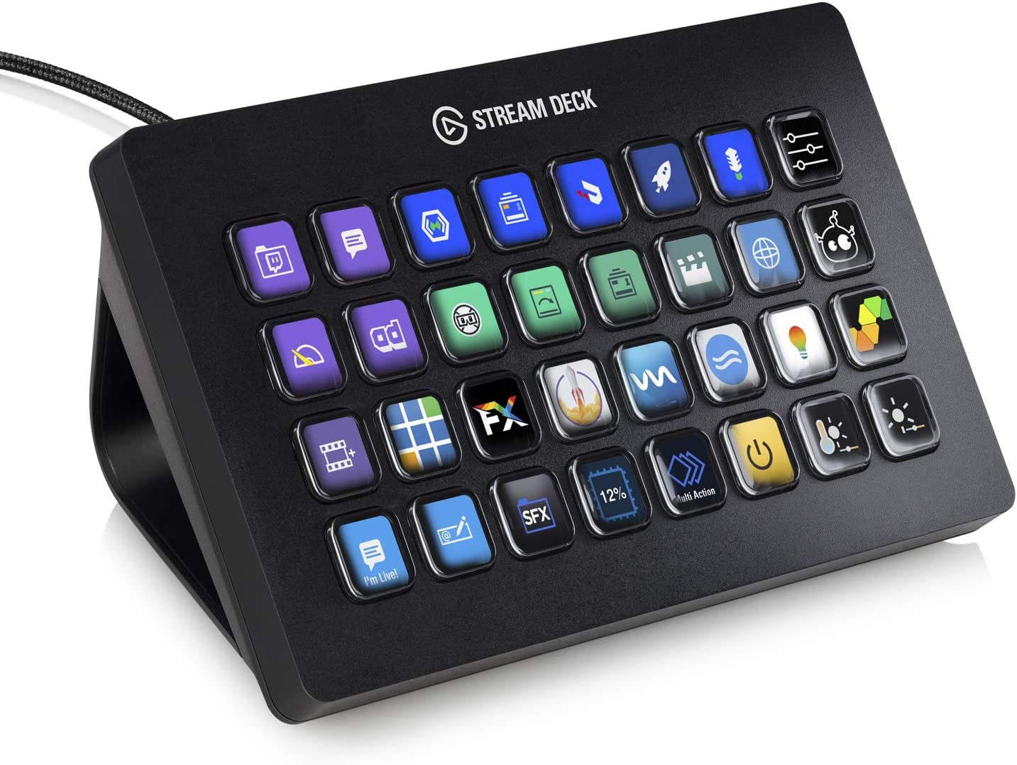 Stream Deck XL – Advanced Studio Controller, 32 Macro Keys, Trigger Actions in Apps and Software like OBS, Twitch, Youtube and More, Works with Mac and PC