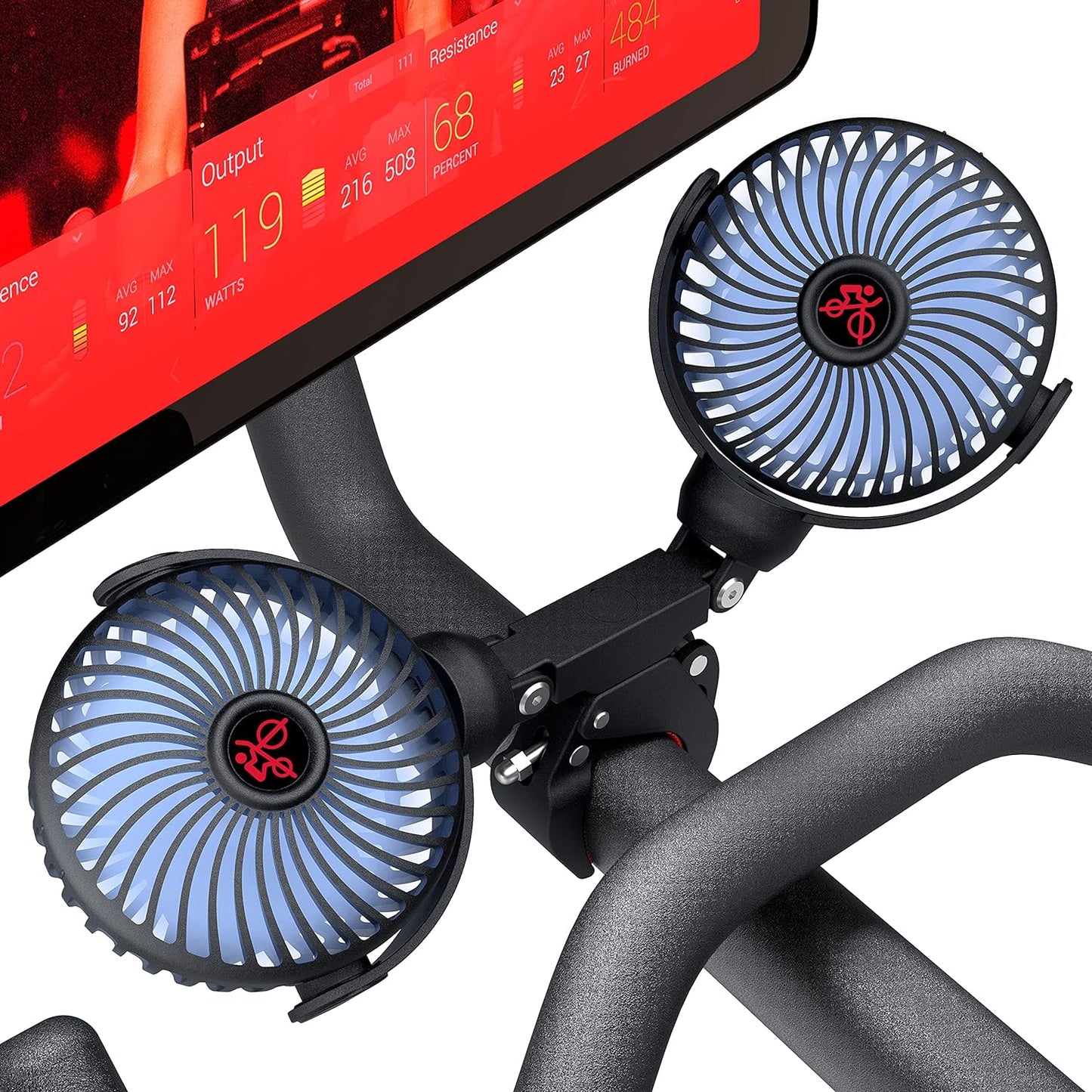 Dual Fan Compatible with Peloton Bike & Bike Plus, Upgraded Fan, Adjustable 3 Speed, Accessories for Home Gym