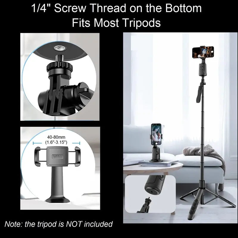 Automatic Face following Gimbal Tripod, 360° Rotatable Desktop Phone Holder with Remote Control, Al Gesture Phone Camera Holder for Live Streaming, Vlogging & Photography