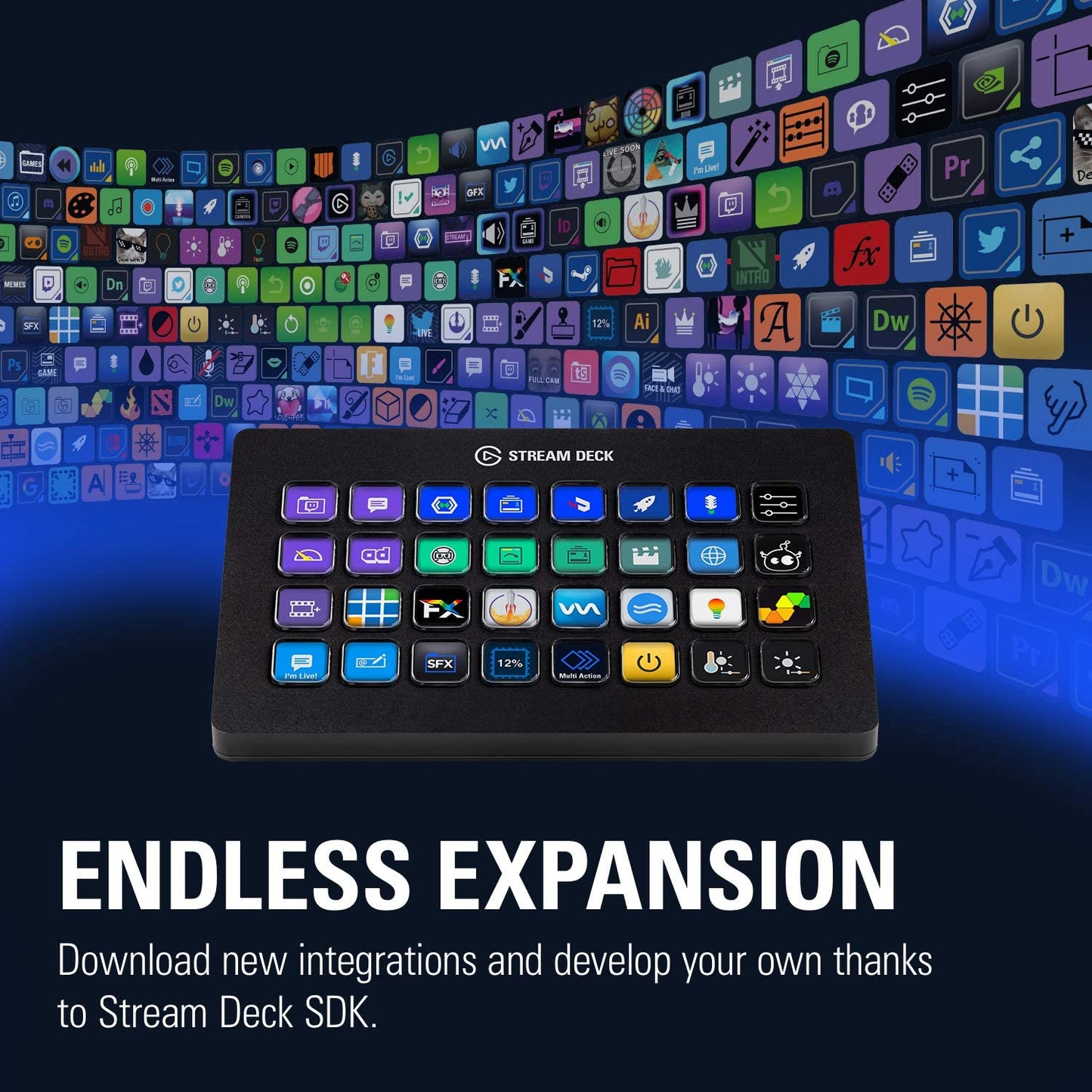 Stream Deck XL – Advanced Studio Controller, 32 Macro Keys, Trigger Actions in Apps and Software like OBS, Twitch, Youtube and More, Works with Mac and PC
