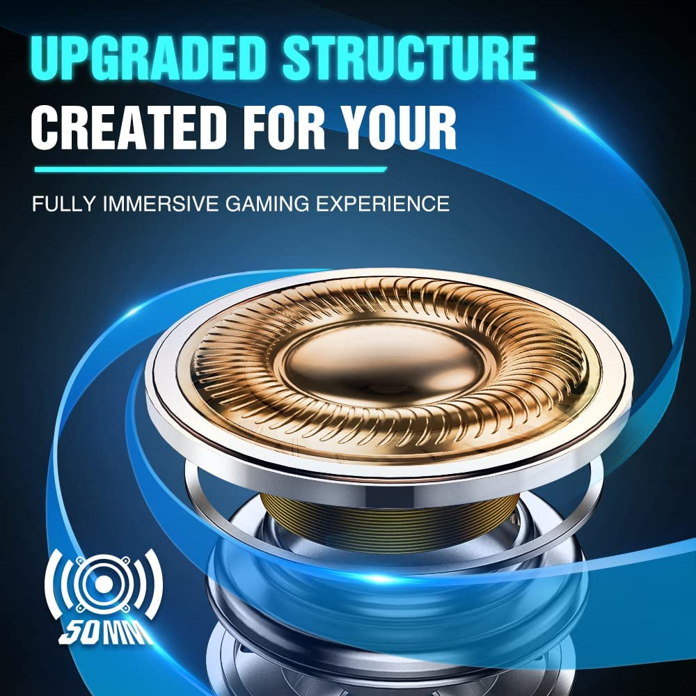 V-4 Gaming Headset for Xbox One, PS4, PC, Controller, Noise Cancelling over Ear Headphones with Mic, LED Light Bass Surround Soft Memory Earmuffs for PS2 Mac Sega Dreamcast PS5 Games
