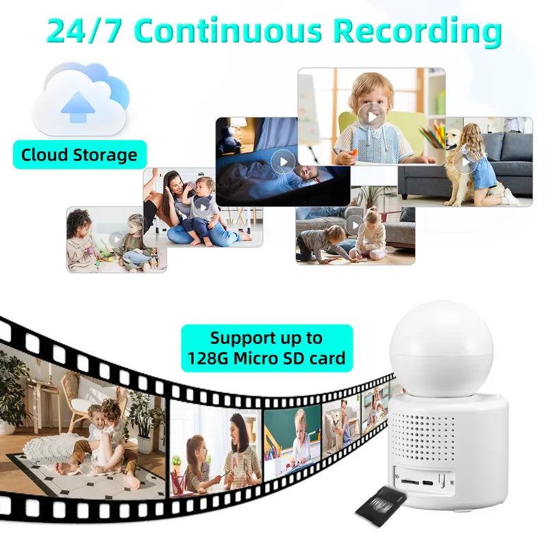 2K Video Call Security Camera Indoor, Nanny Camera Monitor Pet Camera,Phone Two-Way Video,One-Touch Call,360-Degree View Wifi Camera for Home Security, Motion Tracking, IR Night Vision Indoor Camera