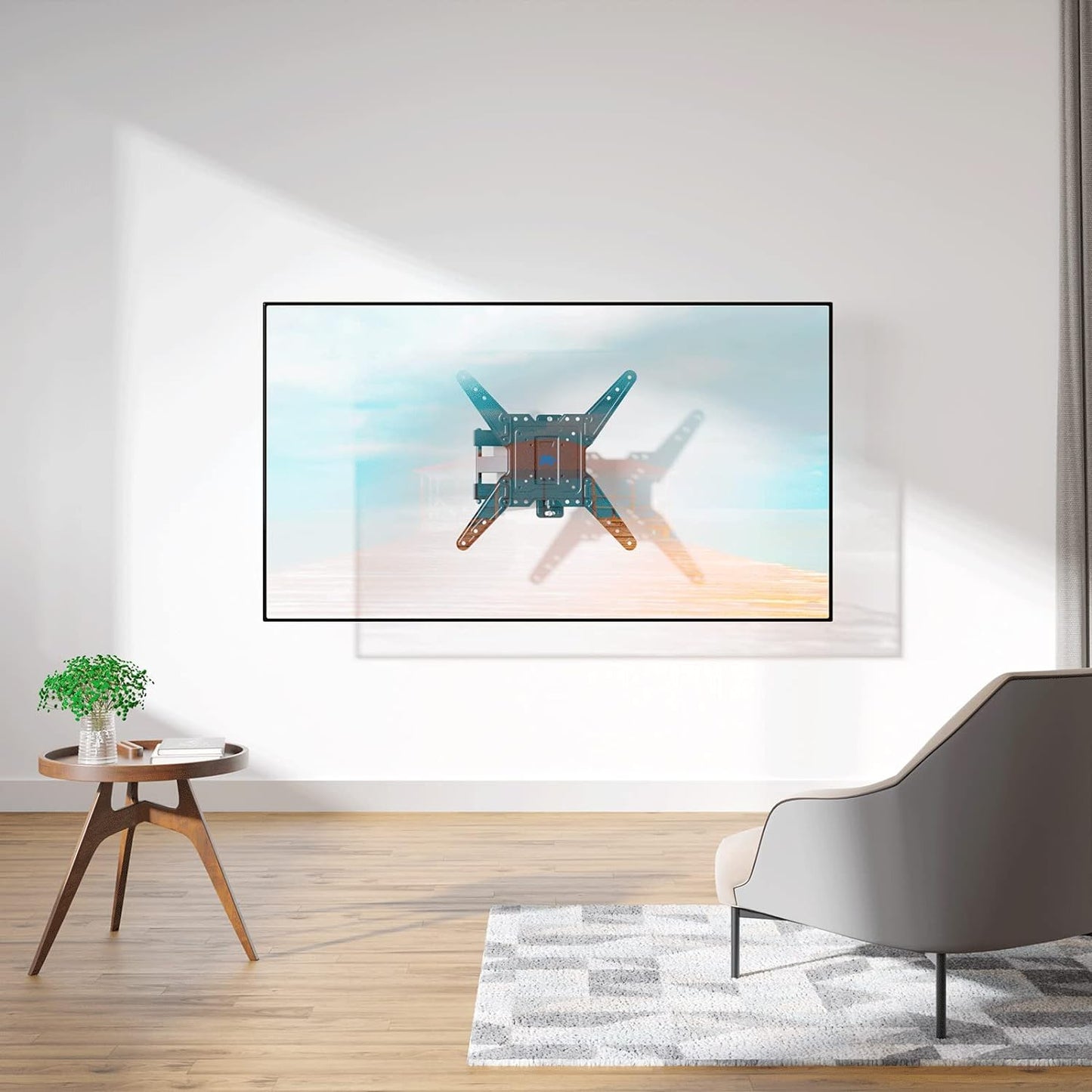 UL Listed TV Wall Mount for Most 26-55 Inch Tvs, Full Motion TV Mount with Perfect Center Design, Articulating Wall Mount TV Bracket Swivel and Tilt, Max VESA 400X400Mm, up to 77LBS