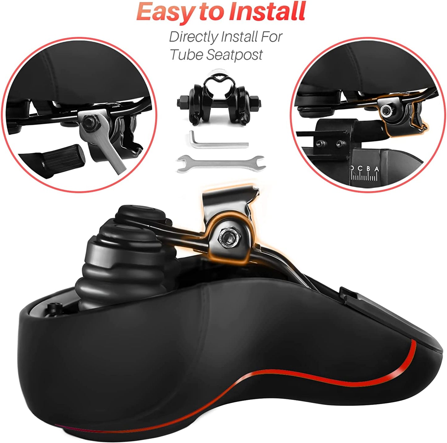 Oversized Bike Seat for Peloton Bike & Bike+, Comfort Seat Cushion Compatible with Peloton, Road or Exercise Bikes, Bicycle Wide Saddle Replacement for Men & Women, Accessories for Peloton