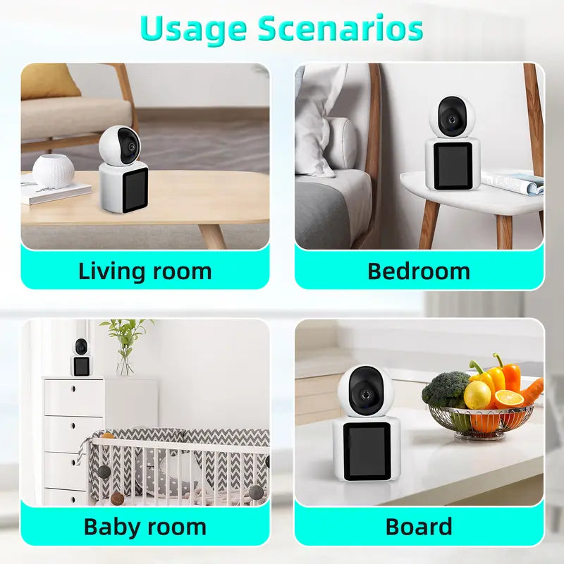 2K Video Call Security Camera Indoor, Nanny Camera Monitor Pet Camera,Phone Two-Way Video,One-Touch Call,360-Degree View Wifi Camera for Home Security, Motion Tracking, IR Night Vision Indoor Camera