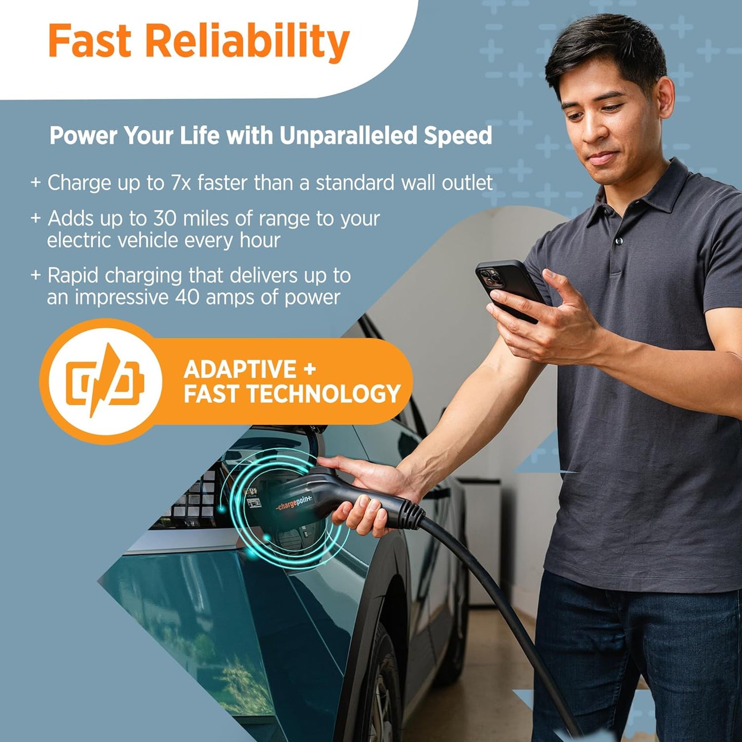 Home Flex Level 2 EV Charger J1772, Nema 6-50 Outlet 240V EV Station, Electric Vehicle Charging Equipment Compatible with All EV Models