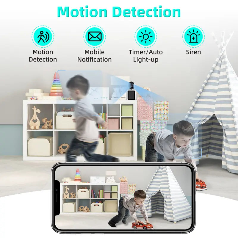 2K Video Call Security Camera Indoor, Nanny Camera Monitor Pet Camera,Phone Two-Way Video,One-Touch Call,360-Degree View Wifi Camera for Home Security, Motion Tracking, IR Night Vision Indoor Camera