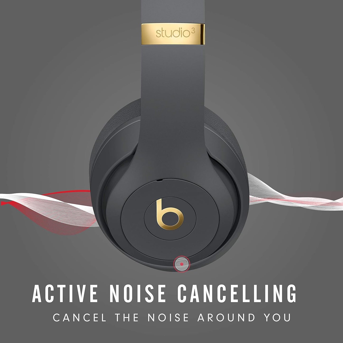 Studio3 Wireless Noise Cancelling Over-Ear Headphones - Apple W1 Headphone Chip, Class 1 Bluetooth, 22 Hours of Listening Time, Built-In Microphone - Shadow Gray