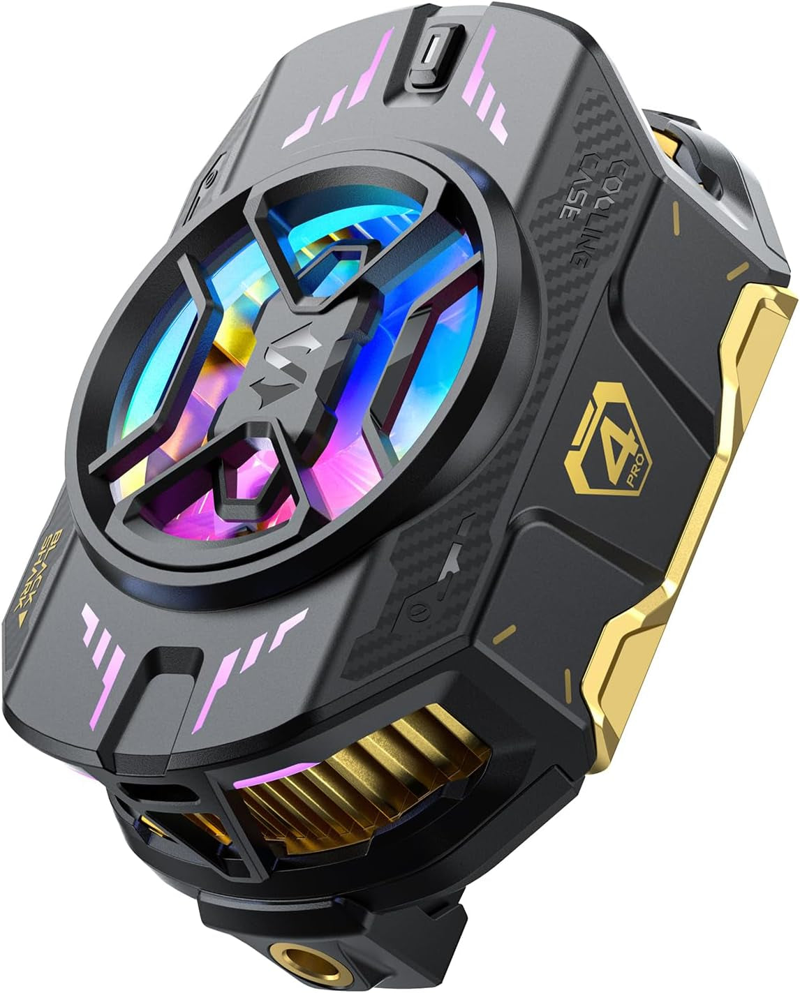 Cell Phone Cooler for Gaming Funcooler 4 Pro, 27W Mobile Phone Cooling Fan with Sleep Timer/Fan Speed Settings for 2.59-3.46 Inches Iphone/Android Heatsink, Cellphone Radiator RGB Light