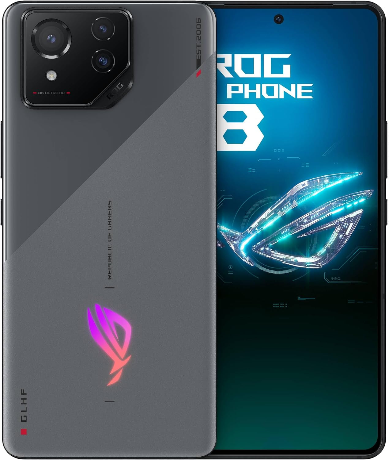 ROG Phone 8 Pro Unlocked Android Phone, US Version, 6.78" 165Hz AMOLED Display, 512GB, 16GB RAM, 5500Mah Battery, 50MP Gimbal Camera, 32MP Front, Snapdragon 8 Gen 3, Dual-Sim, Phantom Black