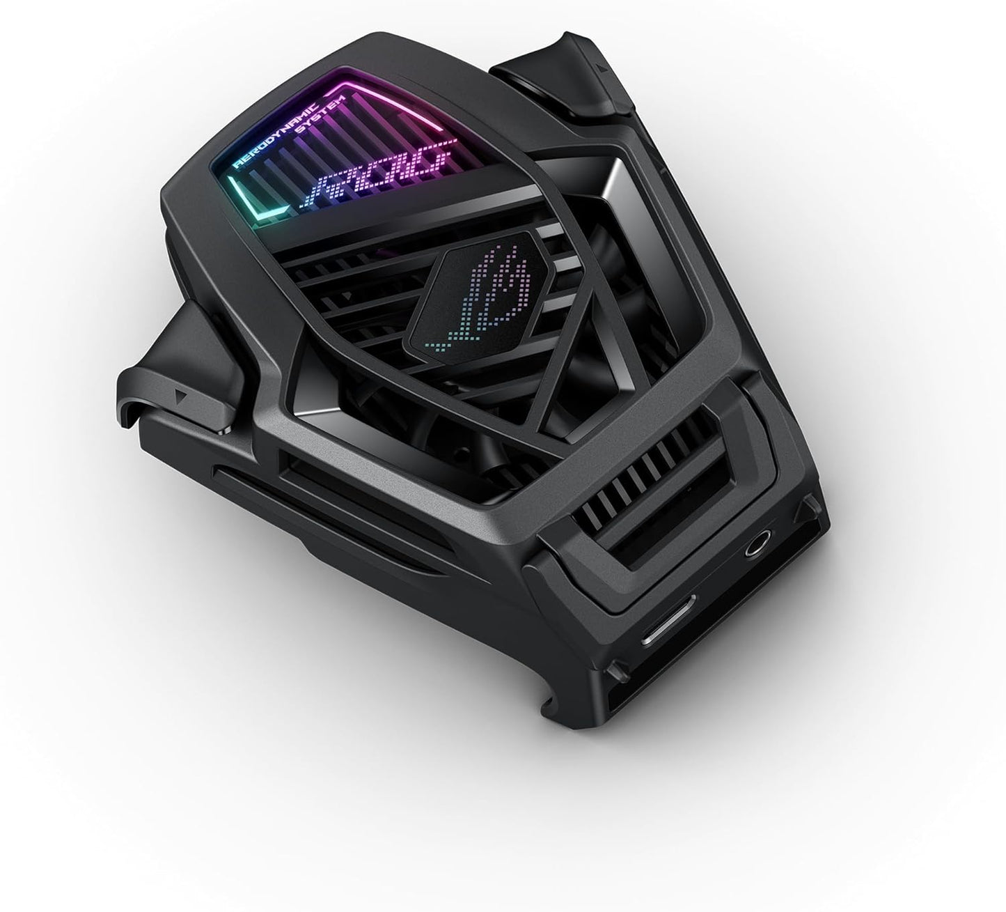 Aeroactive Cooler X, Black, Cooling Pad for ROG Phone 8 Series, Portable, Built-In Kickstand, Dual Physical Buttons, 3.5Mm Headphone Jack, USB-C, Air Cooling Method