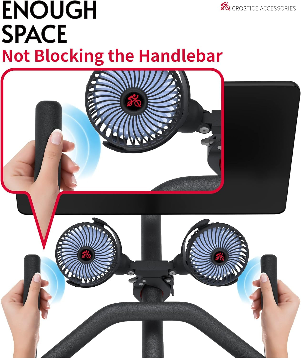 Dual Fan Compatible with Peloton Bike & Bike Plus, Upgraded Fan, Adjustable 3 Speed, Accessories for Home Gym