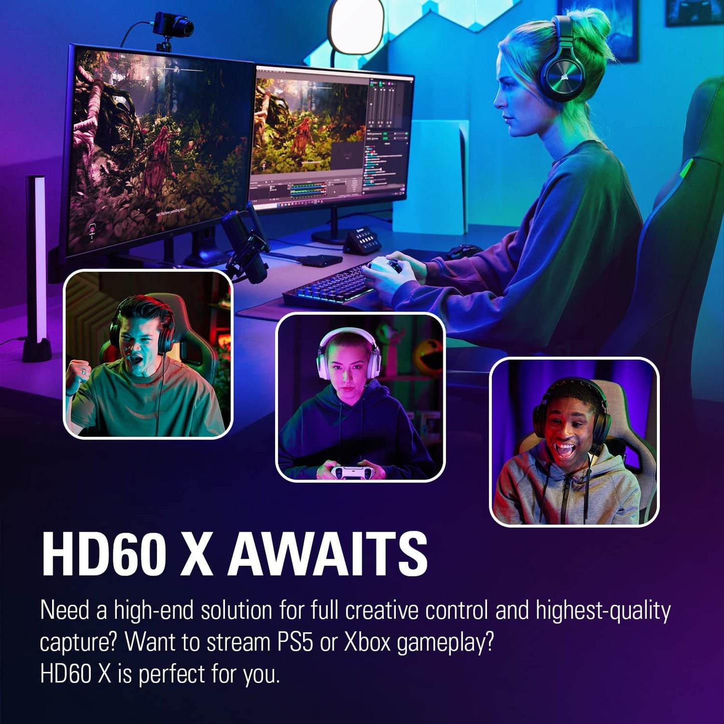 HD60 X - Stream and Record in 1080P60 HDR10 or 4K30 with Ultra-Low Latency on PS5, Ps4/Pro, Xbox Series X/S, Xbox One X/S, in OBS and More, Works with PC and Mac