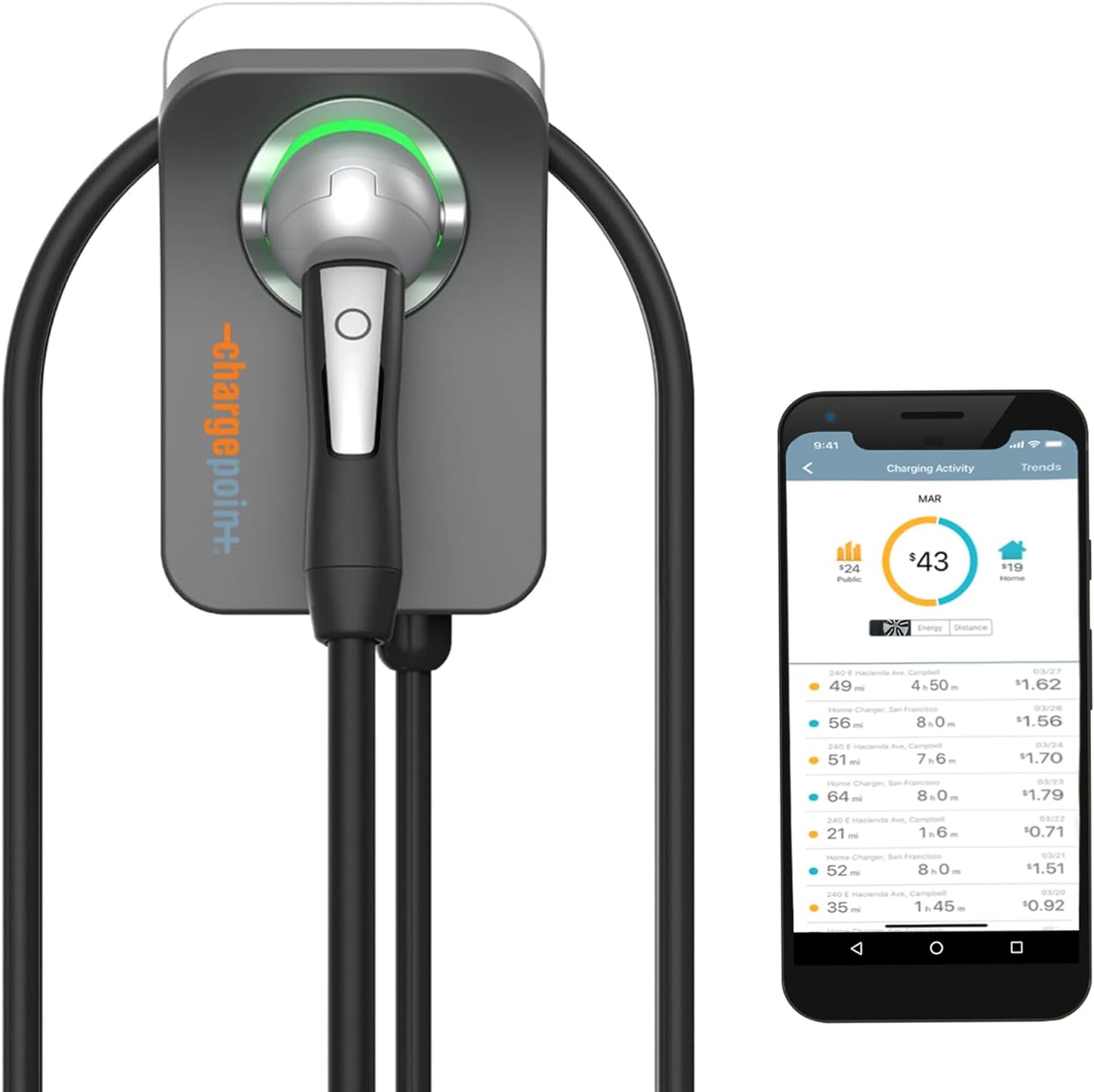 Home Flex Level 2 EV Charger J1772, Nema 6-50 Outlet 240V EV Station, Electric Vehicle Charging Equipment Compatible with All EV Models