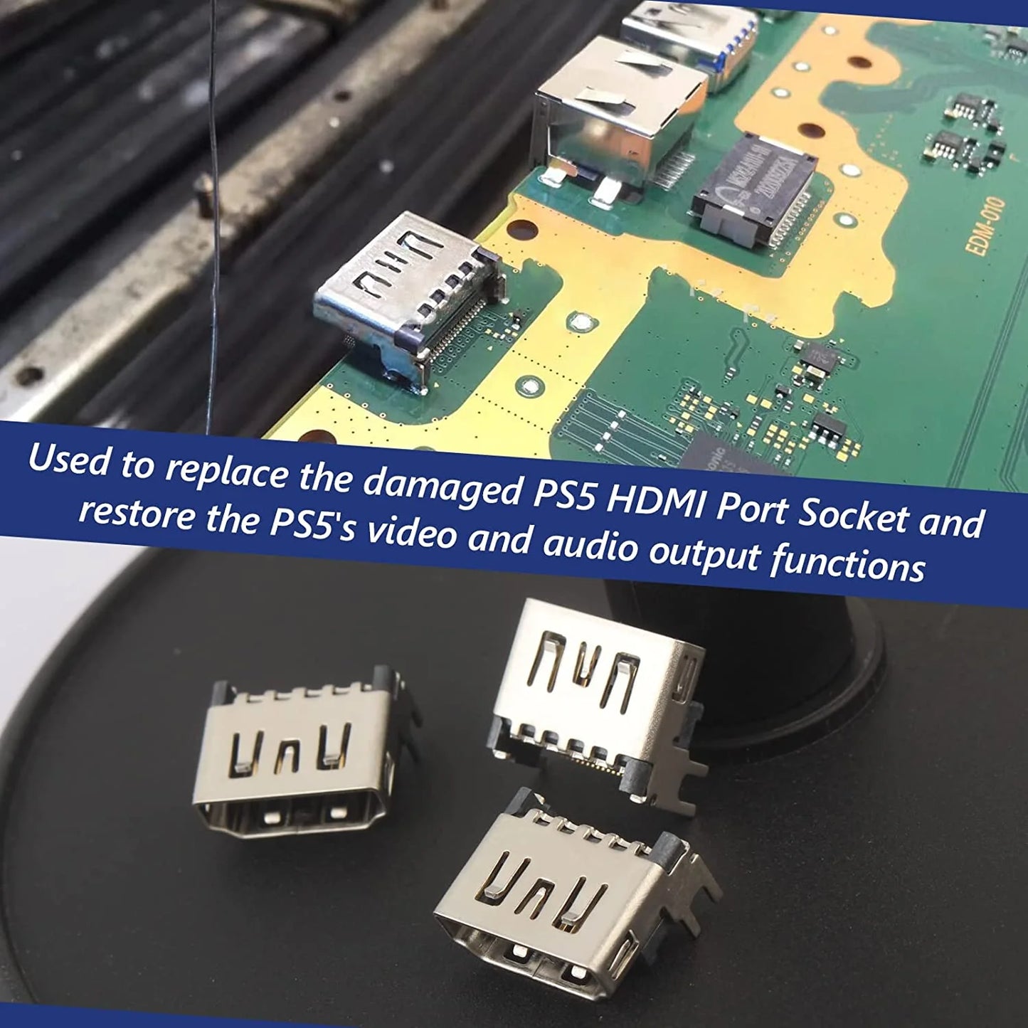 5 Pack OEM HDMI Port Connector Socket Replacement for Sony Playstation 5 PS5 USA