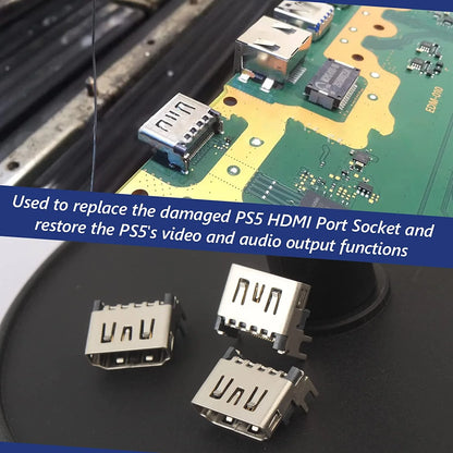5 Pack OEM HDMI Port Connector Socket Replacement for Sony Playstation 5 PS5 USA