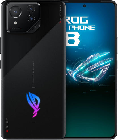 ROG Phone 8 Pro Unlocked Android Phone, US Version, 6.78" 165Hz AMOLED Display, 512GB, 16GB RAM, 5500Mah Battery, 50MP Gimbal Camera, 32MP Front, Snapdragon 8 Gen 3, Dual-Sim, Phantom Black